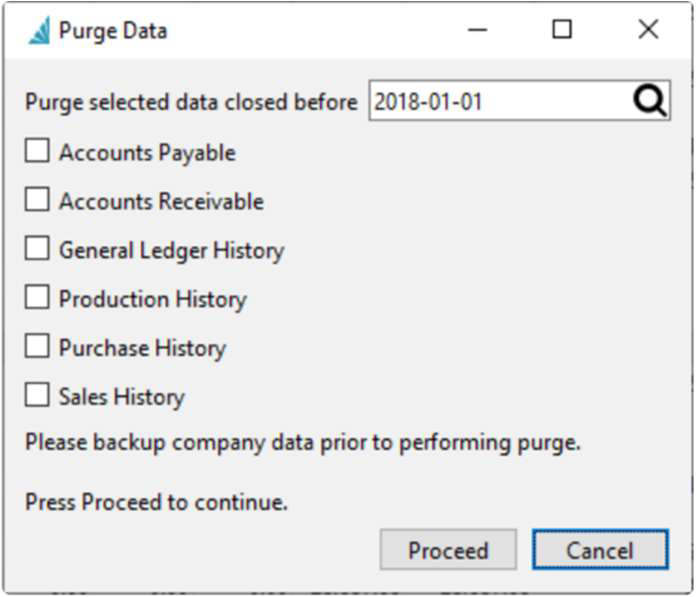 Spire 4.0 Purge Data dialog